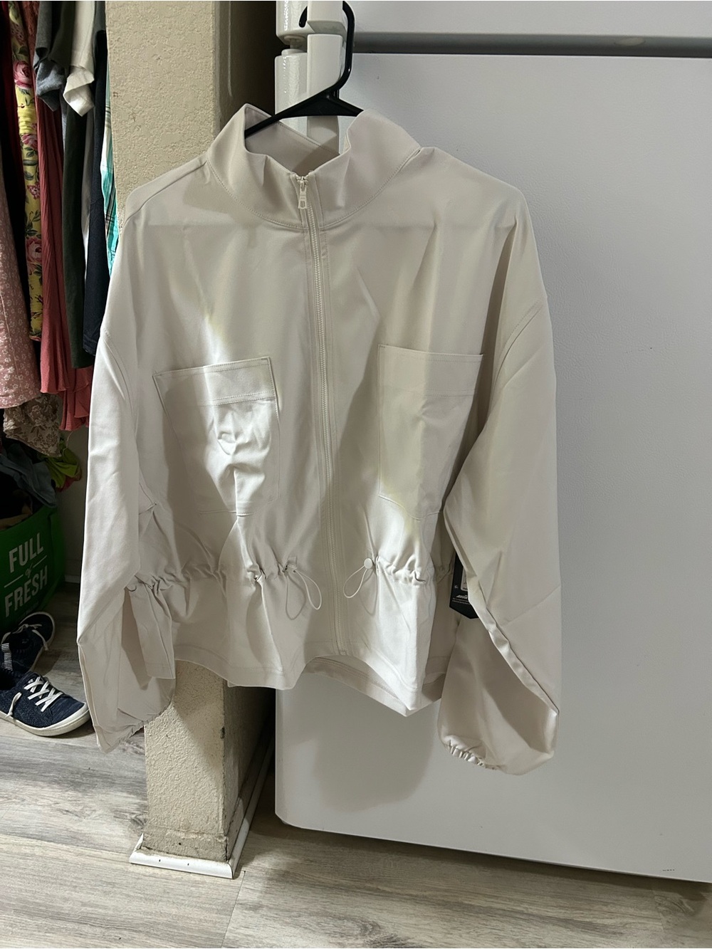 Avia Cream Lightweight Drawstring Waist Utility Jacket